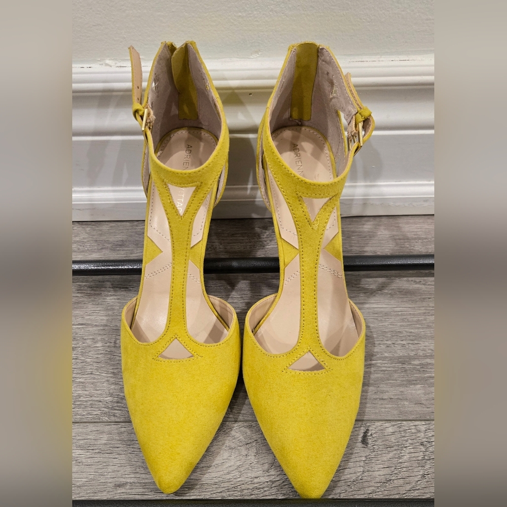 Yellow Women's T-Strap Heels